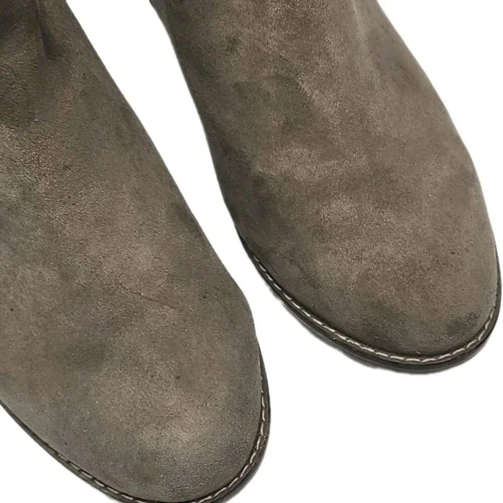 Vionic Serena Ankle Boots Womens Size 7.5 Taupe Suede 1.75